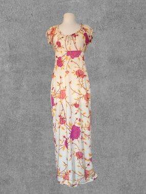Y2K Kookaï Floral Maxi Dress Butter Yellow Cottagecore Summer Dress